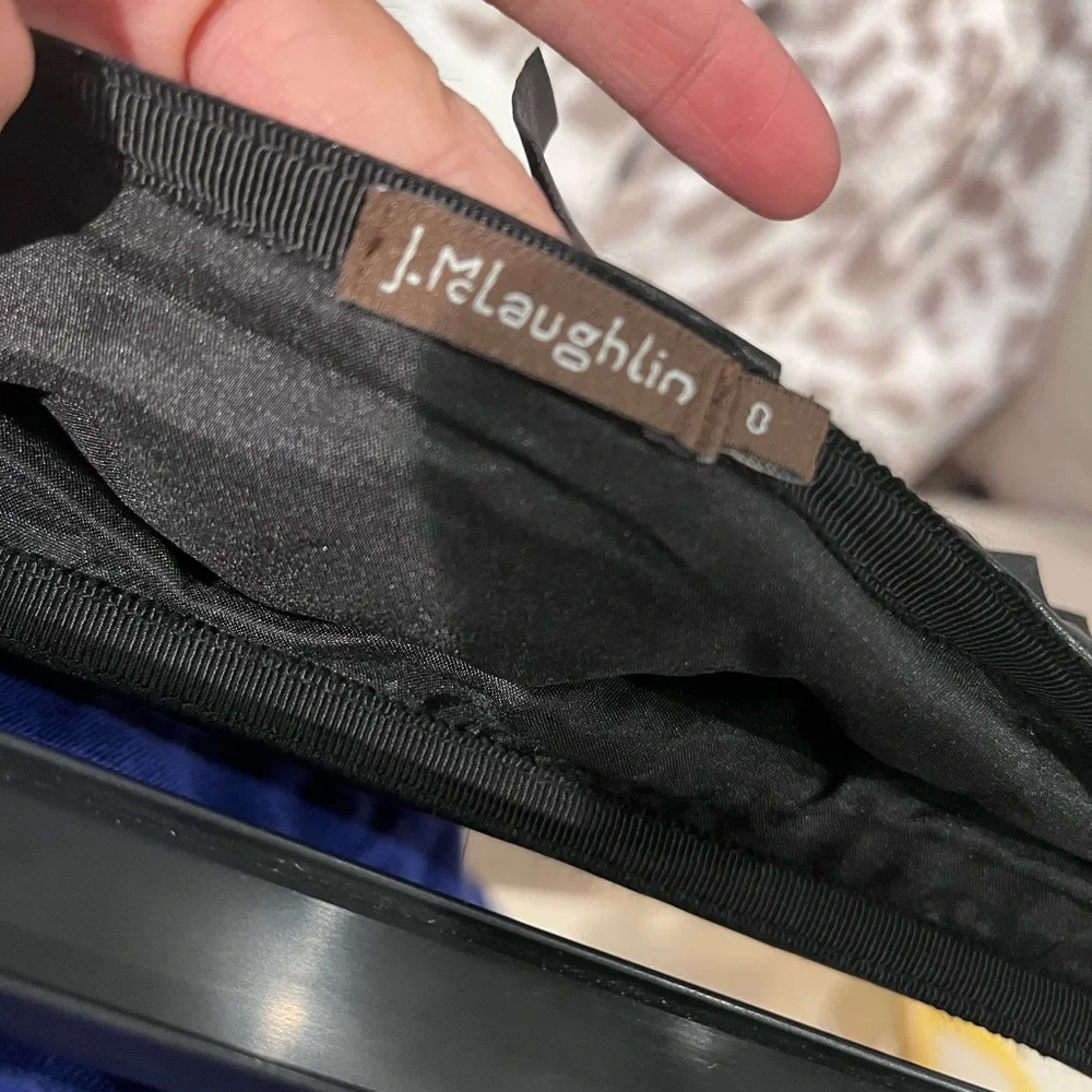 New J McLaughlin Black Vegan Leather Fringe Skirt Fun Spring Summer - Picture 8 of 8